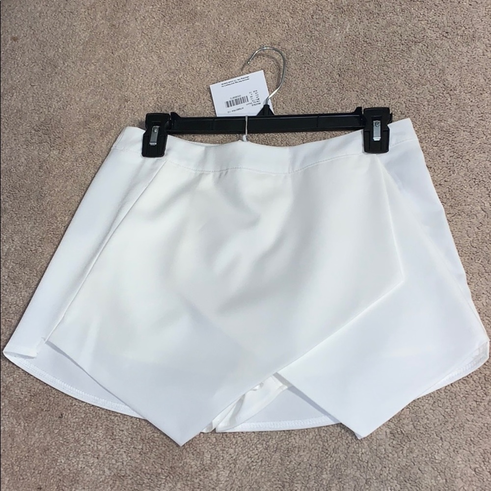 White asymmetrical skort